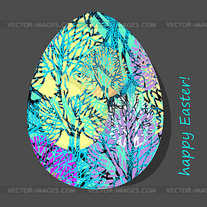 Easter egg with natural pattern - vector clipart