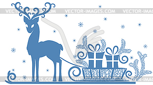 Рождественский олень - изображение в векторном виде