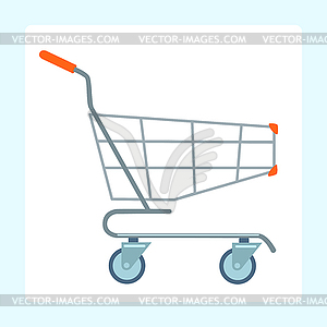 Grocery cart on wheels - vector image