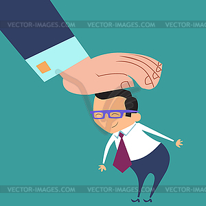 Good worker boss praises businessman - vector image