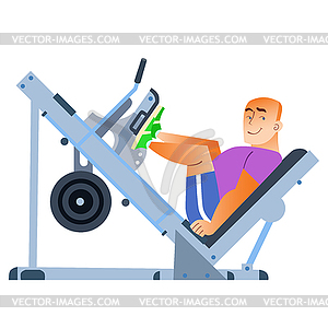 Sporting bald man has been in gym - vector clipart