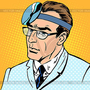 Doctor otolaryngologist - vector clip art