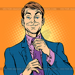 Man in suit and pink shirt dude - vector clip art