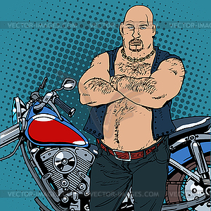 Fat biker vintage motorcycle - vector clip art