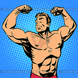 Bodybuilder muscle handsome athlete - vector image