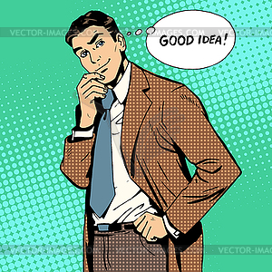 Good idea businessman creative work - vector clipart