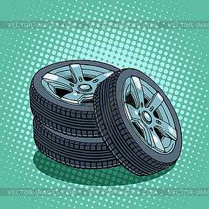 Tires spare wheel - vector clipart