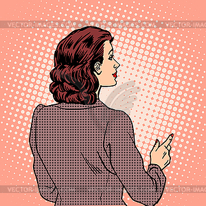 Женщина осень одежда назад стиле ретро - иллюстрация в векторе