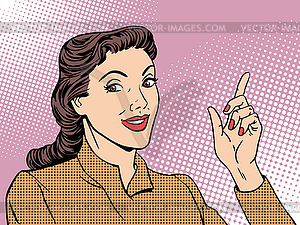 Business coach woman retro - vector clipart / vector image