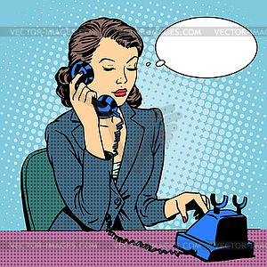 Business woman talking phone - vector clipart