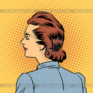 Business woman in profile - vector clip art