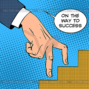 Up ladder of success business concept businessman - vector image