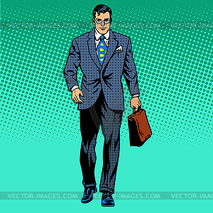 Businessman goes forward - vector image