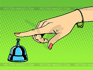 Call Concierge woman hand bell - vector image