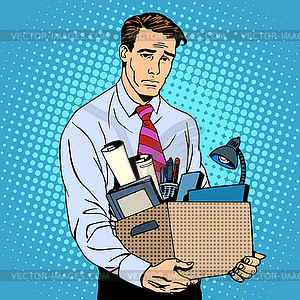 Worker fired businessman loser - vector image