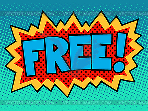 Free comic book inscription - vector clipart