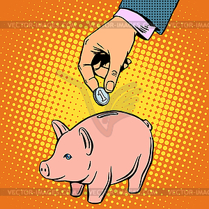 Piggy Bank contribution money - vector image