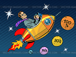 Space closeout business concept growth in sales - vector clipart