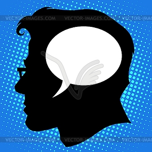 Thoughts in head business concept - vector image