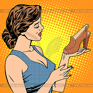 Woman shoes goods - vector image