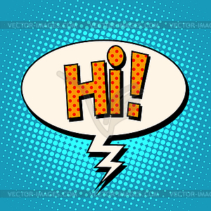 Hi comic text bubble - royalty-free vector image