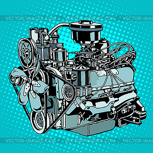 Retro engine motor - vector image