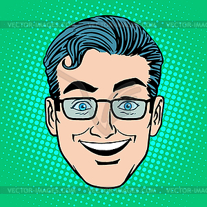 Emoji smile laughter man face icon symbol - vector image