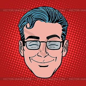 Emoji fun smile man face icon symbol - vector image
