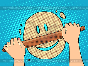 Good dough smiley face - vector clip art