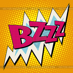 Bzzz voltage electricity energy comic bubble retro - vector image