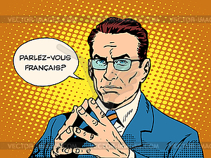 Do you speak French translator language course - vector clip art