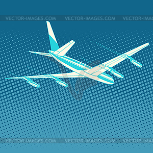 Airplane flight travel tourism - vector clipart