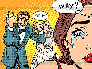 Envy man woman wedding love - royalty-free vector image