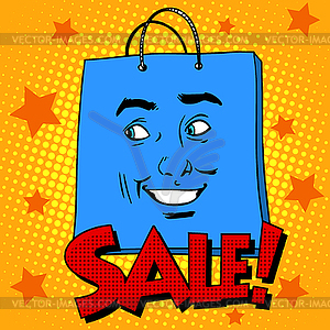 Gift pack face sale - vector image