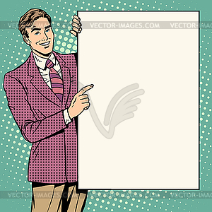 Businessman poster style your brand here - vector clipart