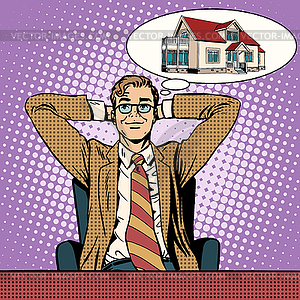 Mens dream home - vector clipart