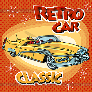 Retro car classic abstract model - vector clipart