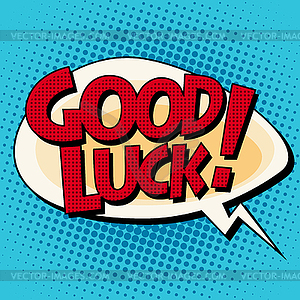 Good luck comic strip text - royalty-free vector image