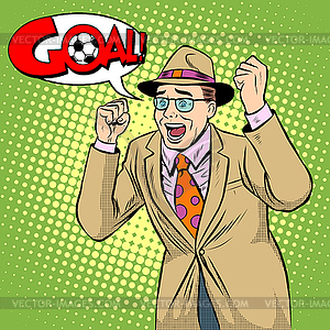 Football fan screaming goal soccer sport - vector image