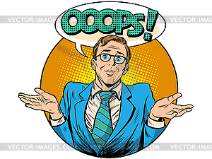 Oops surprised businessman - vector image