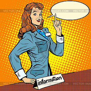 Girl consultant information Desk - vector image