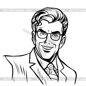 Man businessman online art - vector image