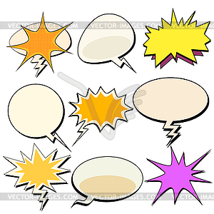 Set bubble comic book retro pop art background - vector clipart