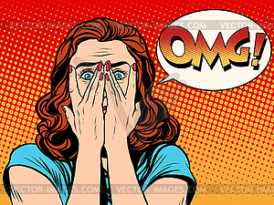 Surprised OMG shocked woman - vector image