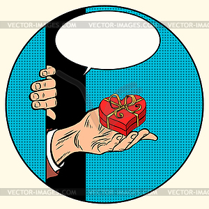 Gift ring proposal to be his wife - vector clip art