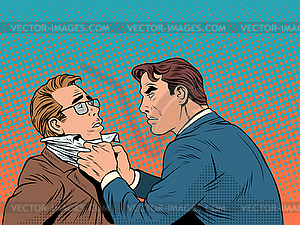 Conflict men fight quarrel businessman - vector image