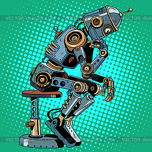 Robot thinker artificial intelligence progress - vector clip art