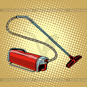 Retro vacuum cleaner home appliances - vector image