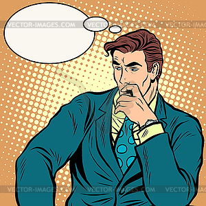 Businessman thinks business - stock vector clipart