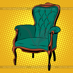 Green soft chair furniture armchair - vector image